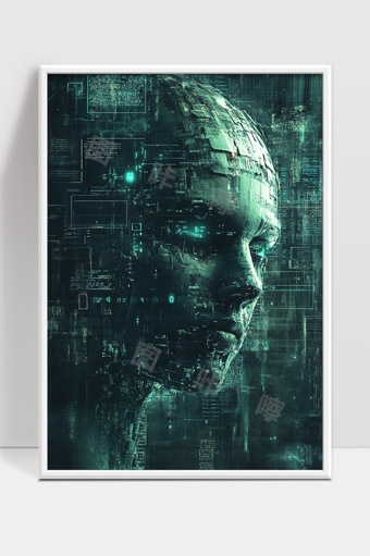 未来科技感数字人类智能虚拟现实形象