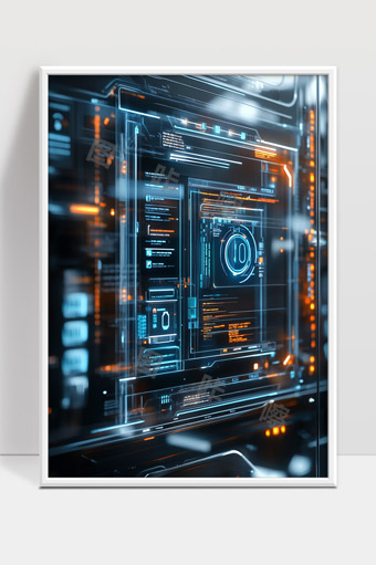 未来科技感数字界面动画展示高科技信息处理系统