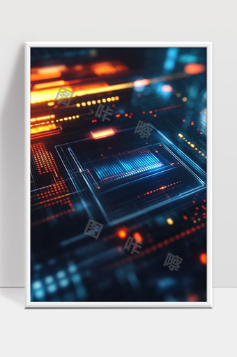 未来科技感芯片电路高科技数字化信息处理展示
