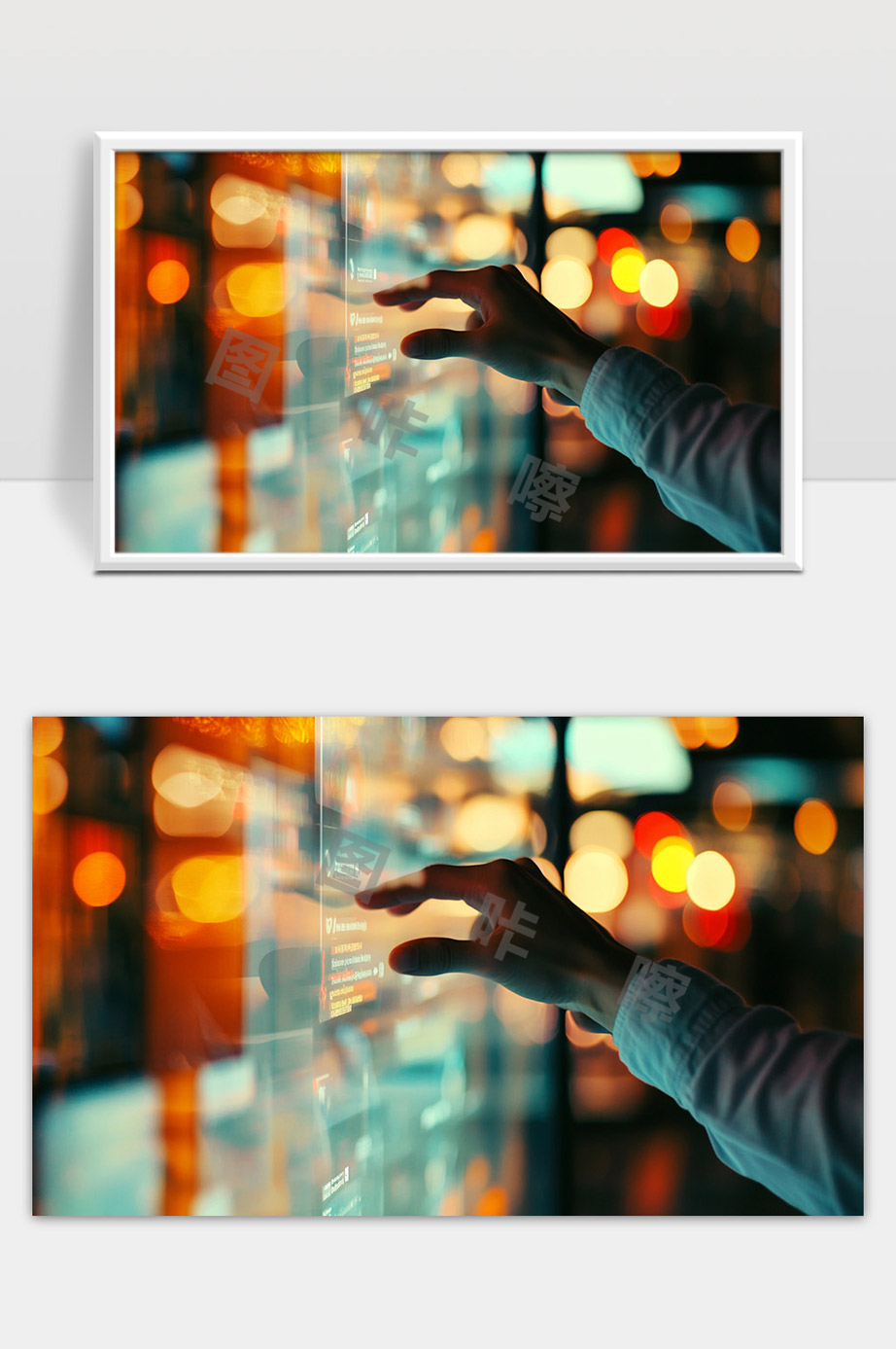 未来科技智能触控屏幕操作场景手指互动感觉