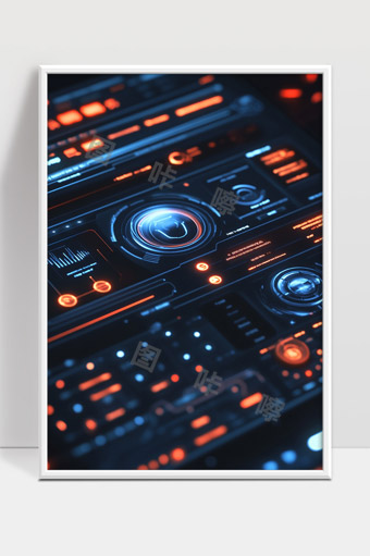 未来科技感虚拟操作界面智能数据控制中心