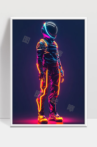 炫彩霓虹未来感宇航服科幻主题人物形象设计