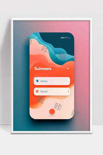 简约渐变色风格的手机界面设计展示