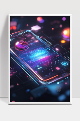 未来科技风格智能手机界面虚拟交互设计