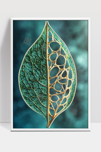 精细叶脉结构艺术绿色自然生命之美