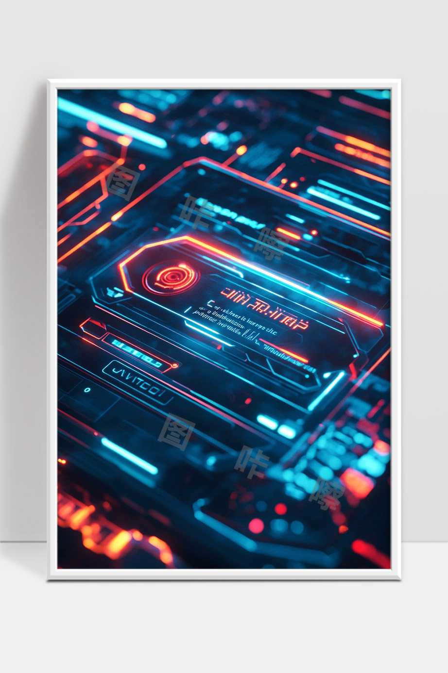 未来感数字界面科技智能芯片信息处理系统