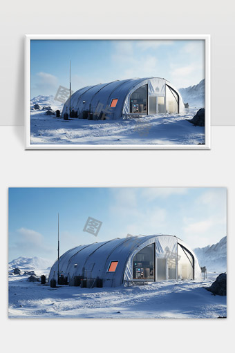 极地雪地科考帐篷现代科研设备露营