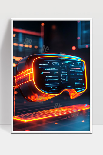 未来科技虚拟现实智能眼镜数字界面交互设备