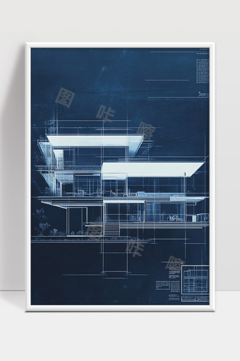 现代别墅建筑设计蓝图简约立体结构展示