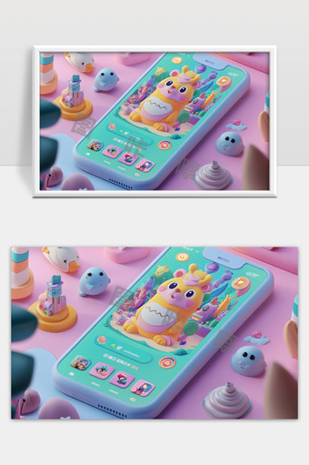 梦幻卡通风格手机游戏界面设计与可爱角色展示