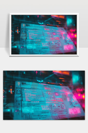 未来感数据界面技术展示人工智能数字信息处理