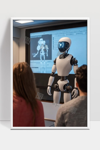 现代智能机器人教学现场人工智能未来科技展示