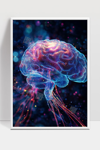 未来科技脑神经网络数字大脑三维模型展示