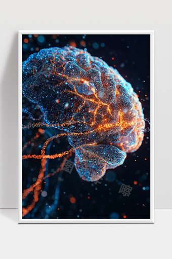 数字化未来脑神经网络虚拟科技节点连接