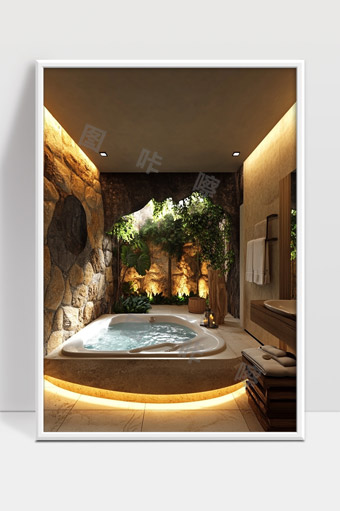 自然元素打造的温馨舒适现代浴室空间设计