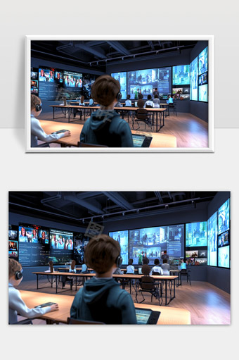 未来教室数字化多屏互动教学场景