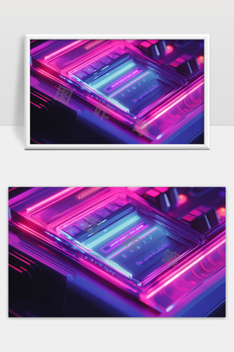 未来科技感透明芯片高科技设备特写图