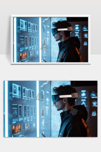 智能虚拟现实眼镜展示未来科技交互界面