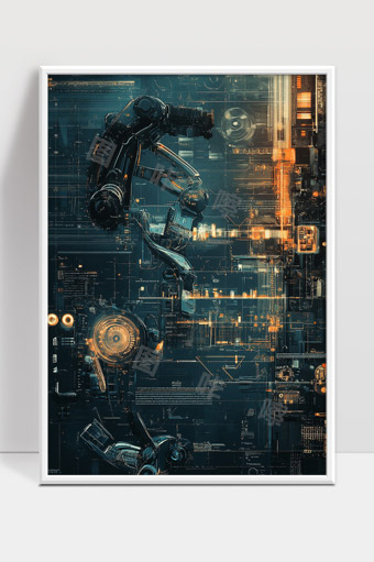 未来智能机械手臂工业自动化高科技设计图