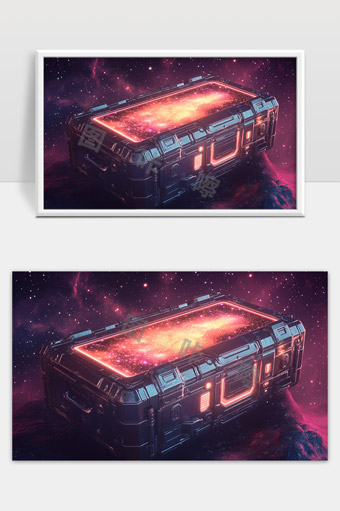 神秘宇宙箱子星云星空科技未来感幻想场景