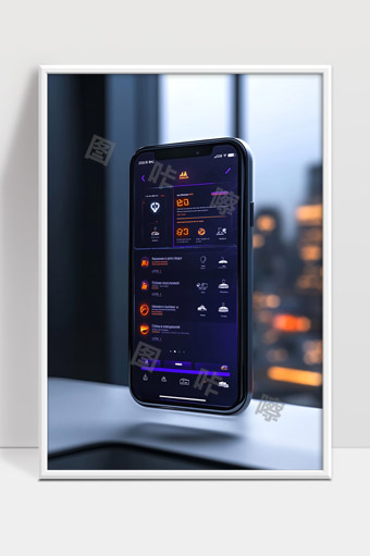 智能手机显示未来科技风格应用界面设计