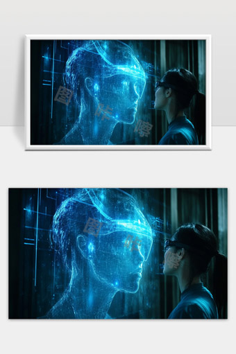 未来科技虚拟现实人工智能数字人机互动新视界