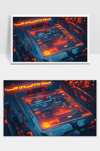 未来科技感数字界面与高科技芯片融合的创新设计