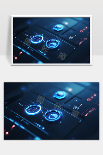未来科技感智能控制界面数字化信息交互展示