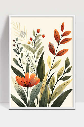 简约手绘植物花卉自然美学装饰插画作品