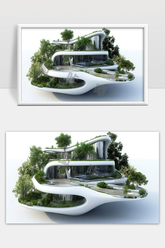 未来感生态住宅建筑现代绿色环保设计理念展示