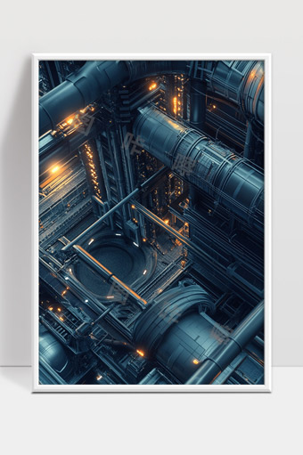 未来科技机械结构复杂工业管道系统