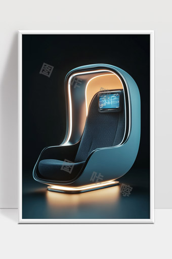 未来感智能座椅设计与高科技交互界面展示