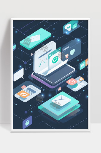 数字化信息传输与多平台数据交互示意图