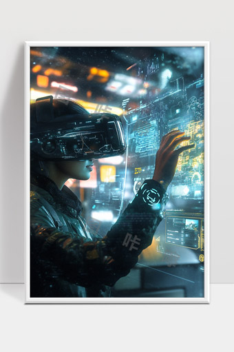 未来科技虚拟现实智能交互操作界面展示