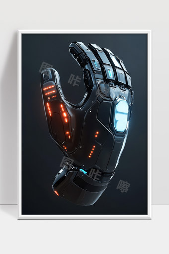 未来智能机械手臂高科技感十足的机器人手套