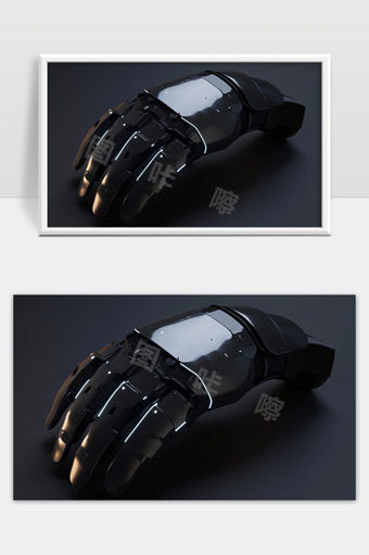 未来科技感金属机械手臂展示机器人智能装备