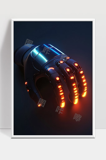 未来科技感机器人手部高科技机械结构设计