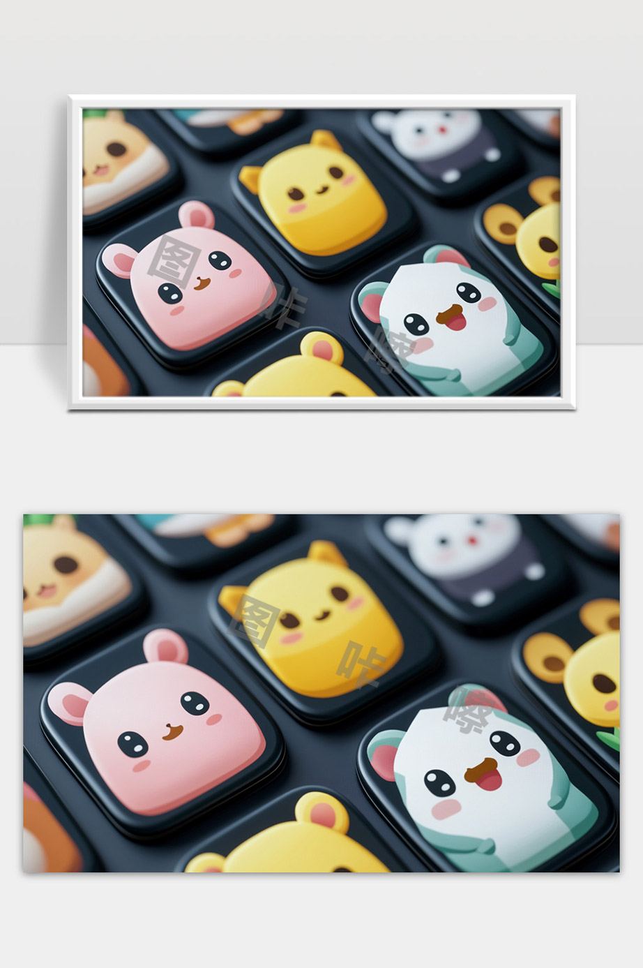 可爱动物造型手机支架多彩卡通设计展示