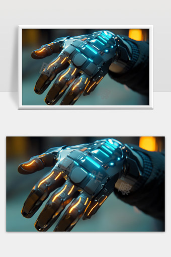 未来科技机械手臂高科技智能机器人手掌特写