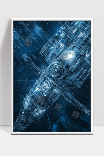 未来科技空间站三维蓝图设计效果图