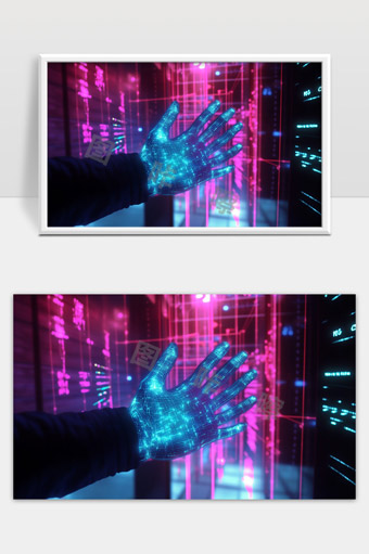 未来科技虚拟现实数字交互手部识别技术展示