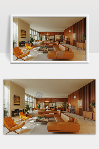 现代简约风格宽敞舒适的客厅室内设计