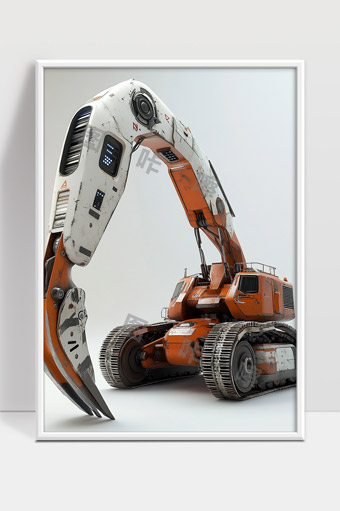 未来科技风智能机械臂挖掘机械机器人设计