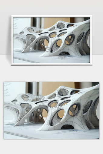 未来派有机建筑结构设计模型展示