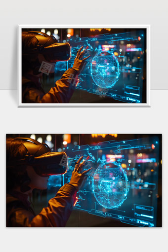 未来科技虚拟现实交互数字地球科技展示