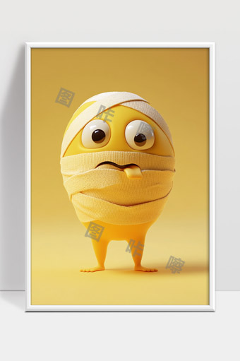 可爱表情包绷带包裹造型活泼搞笑卡通形象