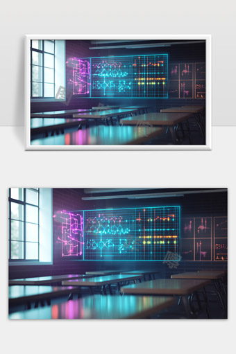 未来教室中的全息技术和数字化学习应用展示