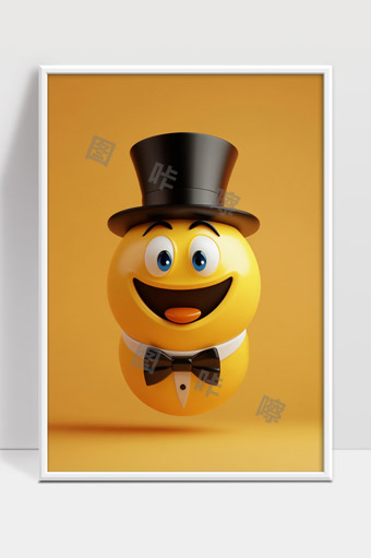 穿着礼服微笑的黄色表情包可爱卡通形象