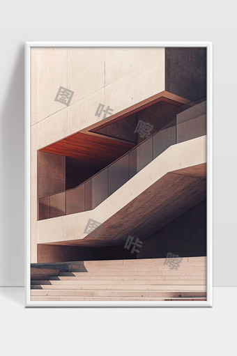 现代极简主义建筑楼梯与光影艺术展现