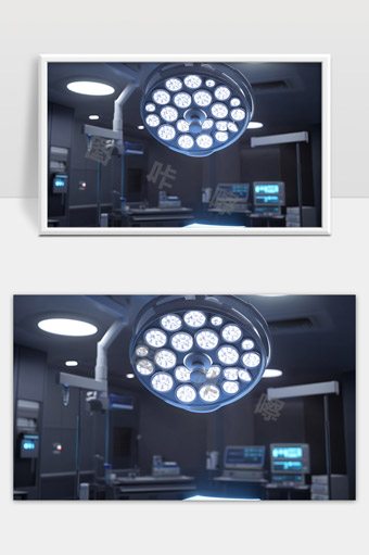 现代医疗手术室无影灯智能设备高清实拍图
